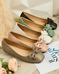 Royalfashion Baleriny damskie z kokardką Fittco