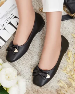 Royalfashion Baleriny damskie z kokardką Fittco