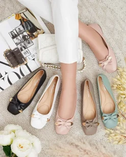 Royalfashion Baleriny damskie z kokardką Fittco