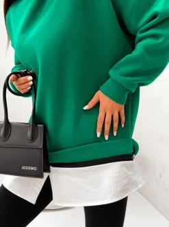 Royalfashion Bawełniana bluza damska z odpinanym dołem