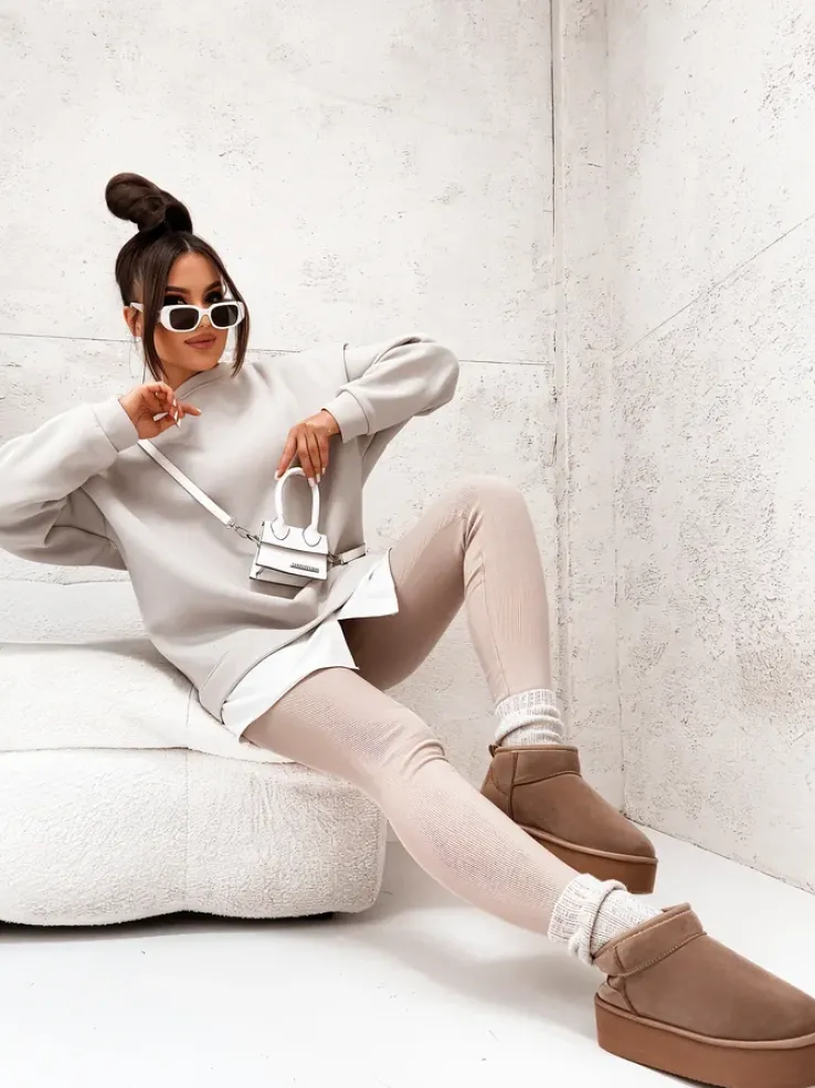 Royalfashion Bawełniana bluza damska z odpinanym dołem