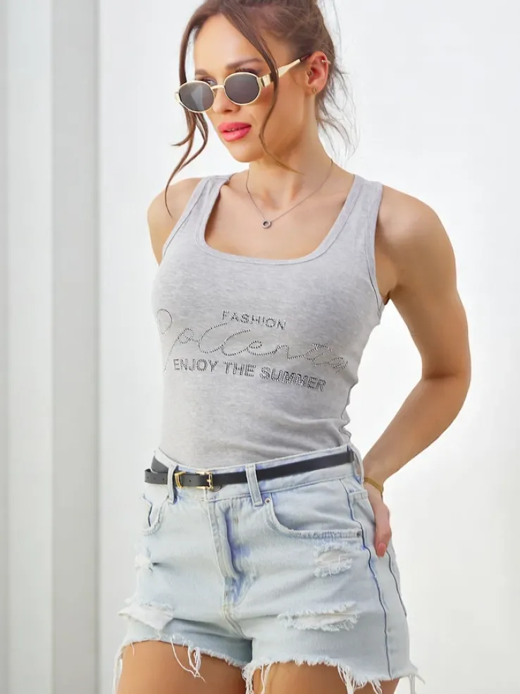 Royalfashion Bawełniana bluzka bokserka damska na ramiączkach Enjoy The Summer