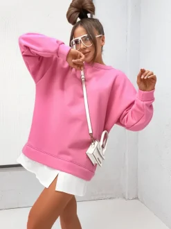 Royalfashion Bawełniana bluza damska z odpinanym dołem