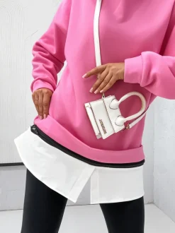 Royalfashion Bawełniana bluza damska z odpinanym dołem