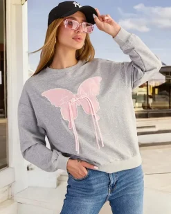 Royalfashion Bawełniana cienka bluza damska z printem