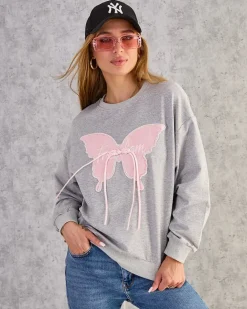 Royalfashion Bawełniana cienka bluza damska z printem