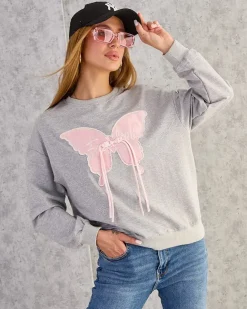 Royalfashion Bawełniana cienka bluza damska z printem