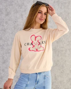 Royalfashion Bawełniana cienka bluza damska z printem