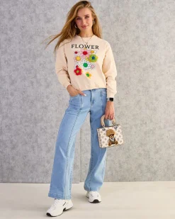 Royalfashion Bawełniana cienka bluza damska z printem