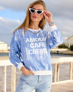 Royalfashion Bawełniana cienka bluza damska z printem