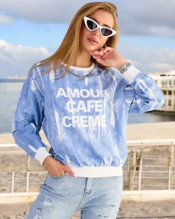 Royalfashion Bawełniana cienka bluza damska z printem