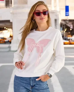 Royalfashion Bawełniana cienka bluza damska z printem