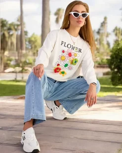 Royalfashion Bawełniana cienka bluza damska z printem