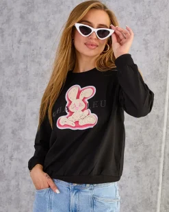 Royalfashion Bawełniana cienka bluza damska z printem