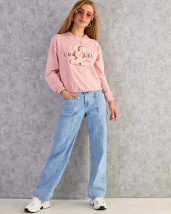 Royalfashion Bawełniana cienka bluza damska z printem