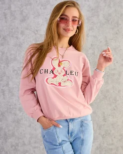 Royalfashion Bawełniana cienka bluza damska z printem