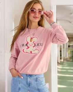 Royalfashion Bawełniana cienka bluza damska z printem