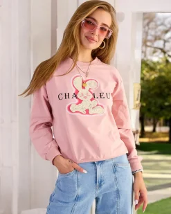 Royalfashion Bawełniana cienka bluza damska z printem