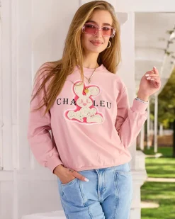 Royalfashion Bawełniana cienka bluza damska z printem