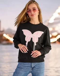 Royalfashion Bawełniana cienka bluza damska z printem