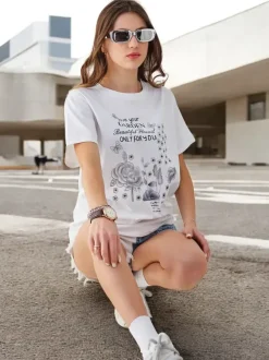 Royalfashion Bawełniana damska bluzka z napisem