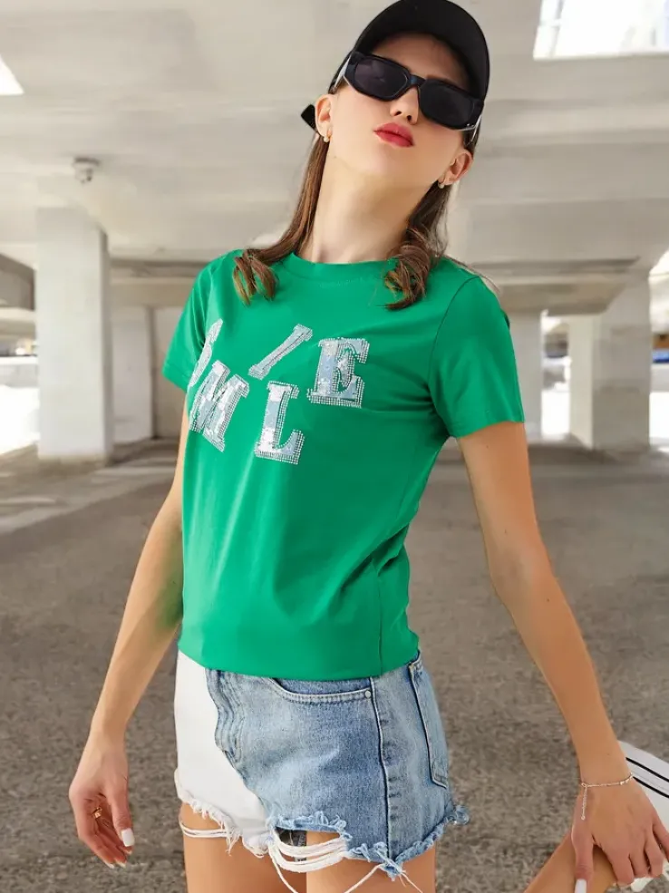 Royalfashion Bawełniana damska bluzka z napisem