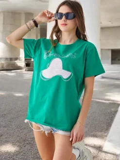 Royalfashion Bawełniana damska bluzka z nadrukiem