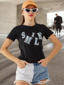 Royalfashion Bawełniana damska bluzka z napisem