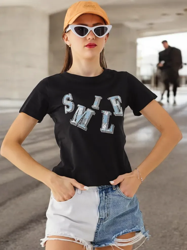 Royalfashion Bawełniana damska bluzka z napisem