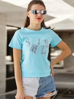 Royalfashion Bawełniana damska bluzka z napisem