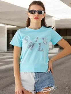 Royalfashion Bawełniana damska bluzka z napisem