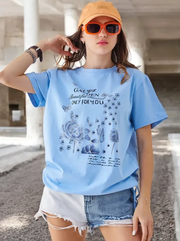 Royalfashion Bawełniana damska bluzka z napisem