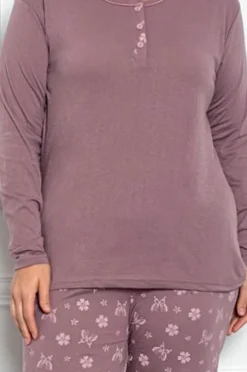 Royalfashion Bawełniana damska 2-częściowa piżama w motyle PLUS SIZE