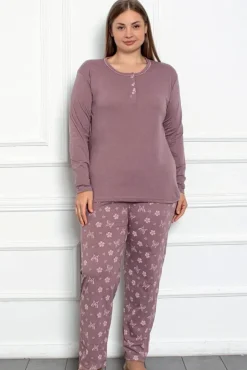 Royalfashion Bawełniana damska 2-częściowa piżama w motyle PLUS SIZE