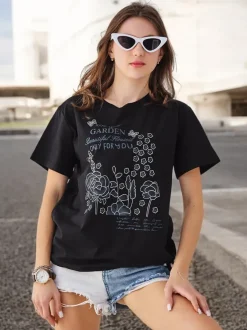 Royalfashion Bawełniana damska bluzka z napisem