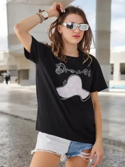 Royalfashion Bawełniana damska bluzka z nadrukiem