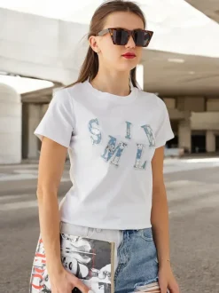 Royalfashion Bawełniana damska bluzka z napisem