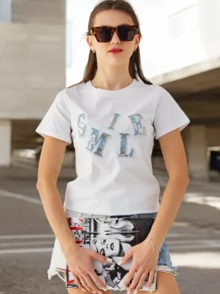 Royalfashion Bawełniana damska bluzka z napisem