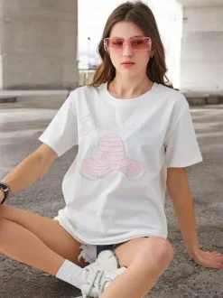 Royalfashion Bawełniana damska bluzka z nadrukiem