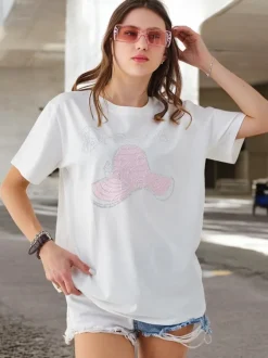 Royalfashion Bawełniana damska bluzka z nadrukiem