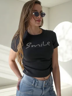 Royalfashion Bawełniana damska bluzka z napisem