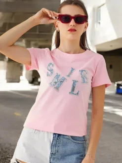 Royalfashion Bawełniana damska bluzka z napisem