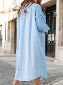 Royalfashion Bawełniana długa damska koszula a'la sukienka