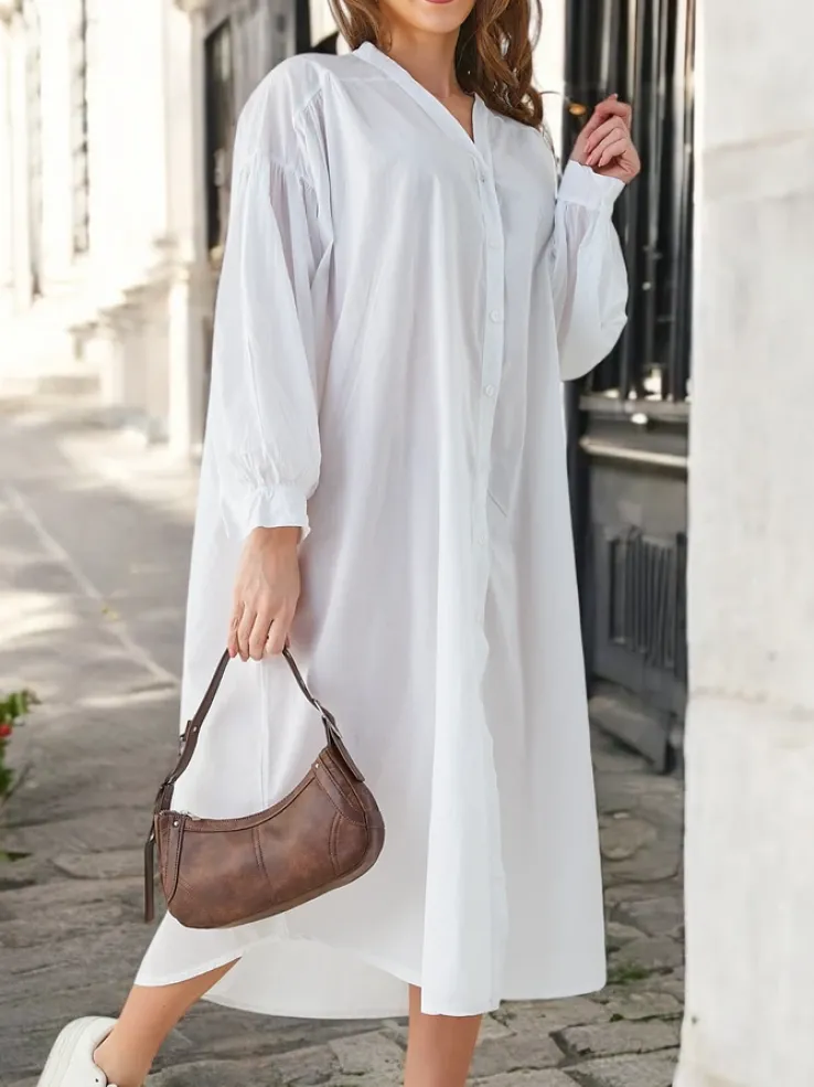 Royalfashion Bawełniana długa damska koszula a'la sukienka