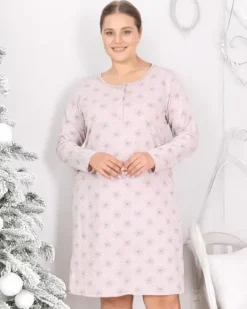 Royalfashion Bawełniana koszula nocna z printem PLUS SIZE