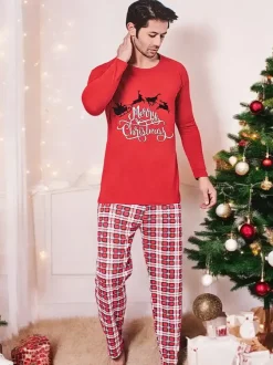 Royalfashion Bawełniana męska piżama świąteczna