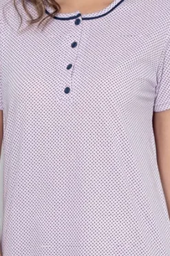 Royalfashion Bawełniana nocna koszula damska w kropki