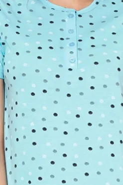 Royalfashion Bawełniana nocna koszula damska w kropki