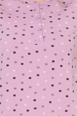 Royalfashion Bawełniana nocna koszula damska w kropki