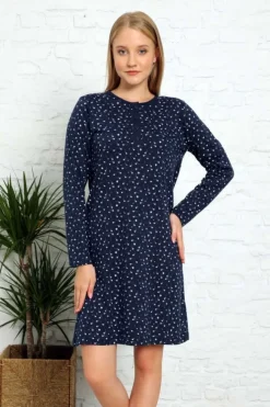 Royalfashion Bawełniana nocna koszula damska w gwiazdki